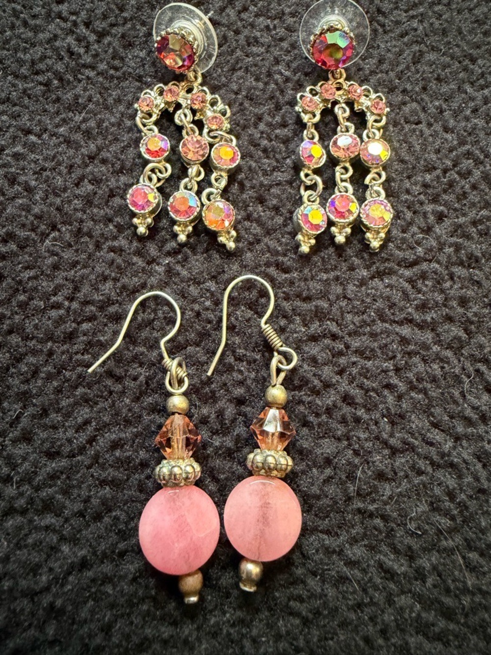Pink Blingy Earrings,Set of 2